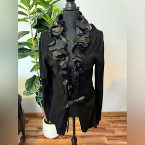 Peck & Peck Black Jacket with Floral Details